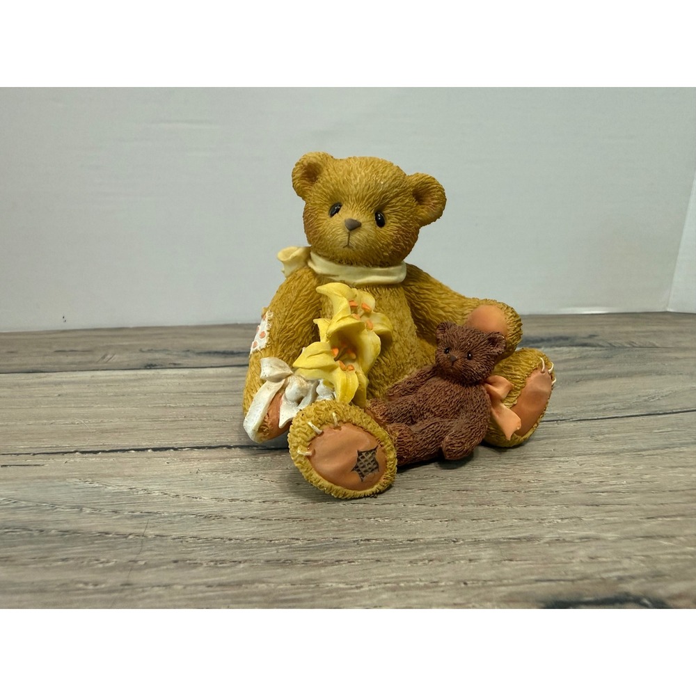 Cherished Teddies 1996 Lily Girl w/ Bear Figurine 202959 Special Spring Edition